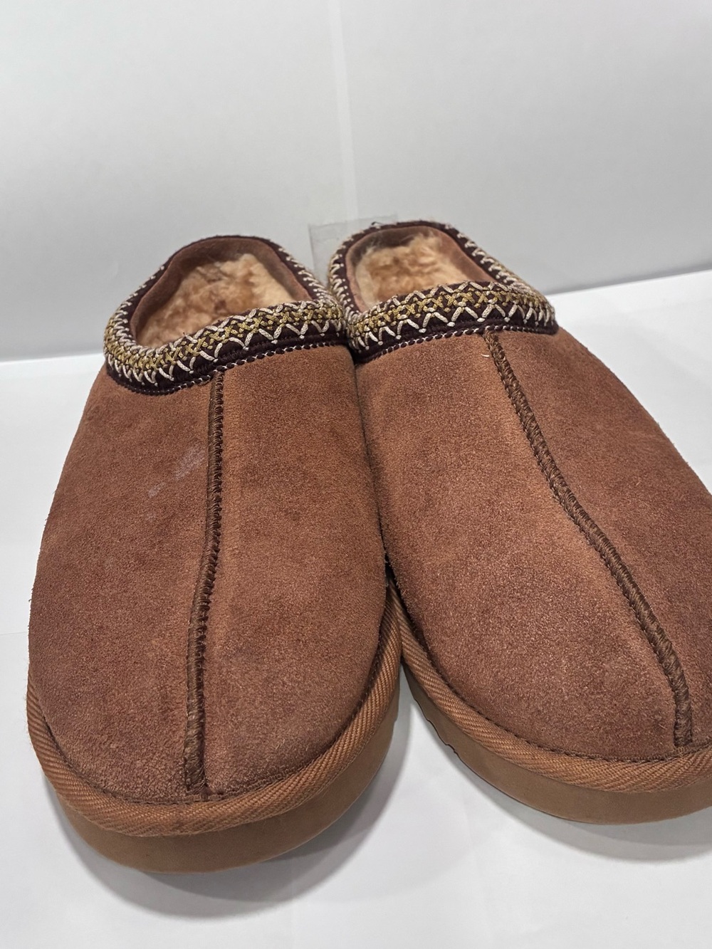 UGG Tasman Suede Chestnut Mules Clogs Unisex Size Men 10 / Women 12